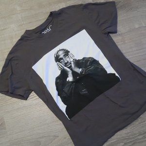 Amaru 2PAC Tupac Rap Graphic Tee Dark Grey Size S